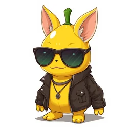 an anthropomorphic lemon wearing sunglasses and a leather jacket, by kawacy, trending on pixiv, anime, furry art, trending on furaffinity
