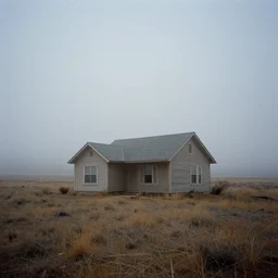 a lonely house in the nevada, fog, 8k, 2000s photo