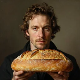 beautiful portrait of steve buscemi in a loaf of bread, art by anders zorn, wonderful masterpiece by greg rutkowski, beautiful cinematic light, american romanticism thomas lawrence, greg rutkowski