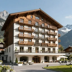 a luxury hotel in Switzerland in the mountains