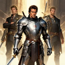 Ironclad Shadowrun Nazarene Danny Trejo Angelic Knight Paladin templar myrmidon wearing nanotech vest Marshall brad rigney dave dorman greg rutkowski james gilleard stanley pinker illustration