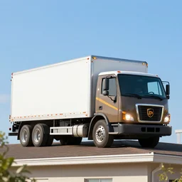 ups truck got stuck at the roof