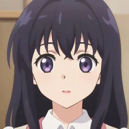 Anime girl pretty face with eyes bigger than her brain