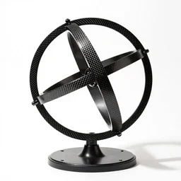 carbon fiber armillary sphere, professional product shot, isolated on a pure white background, centered, entire object in frame, sharp focus, soft studio lighting