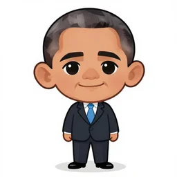 president obama in cartoon chibi style