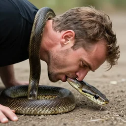 alex jones swallowing a large snake, photorealistic,
