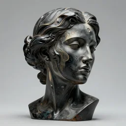 epic concept art. 3 d abstract female face silhouette mixing with black and color liquid fluid. abstract sculpture. art deco swirls. masterpiece by michelangelo. concept art, matte painting. greg rutkowski, wlop, victo ngai