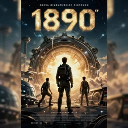 movie poster of a scifi film from 1890's