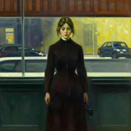 A girl in Automat by Edward Hopper (1927), photograph by Edward Hopper
