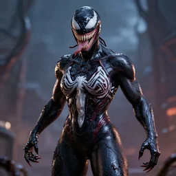 woman venom, cinematic, 3 5 mm, hyperreality, high detailed, 8 k
