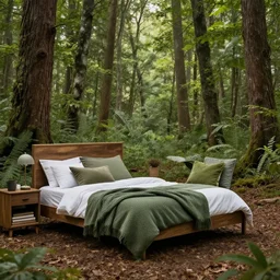 a forest themed bedroom, trending on artstation, hdr, instagram photo