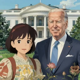 joe biden and sakuya izayoi, white house backdrop, art by studio ghibli, portrait, intricate, highly detailed, digital painting, trending on pixiv fanbox, trending on artstation, concept art, sharp focus, illustration art by artgerm and greg rutkowski and alphonse mucha