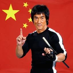 bruce lee with chinese flag