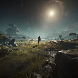 A screenshot from No Man's Sky, atmospheric
