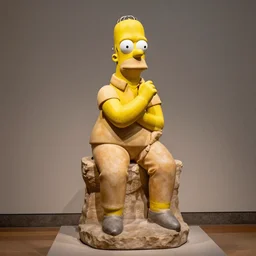 homer simpson as a sculpture by rodin, museum lighting, incredible piece of art, historical sculpture