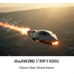 a 3 5 mm photo of an alien spaceship firing blaster beams, bokeh, canon 5 0 mm, cinematic lighting, dramatic, film, photography, golden hour, depth of field, award - winning, 3 5 mm film grain