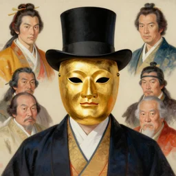 magician, wearing golden mask, character design, ancient japan, colorful, painting by gaston bussiere, craig mullins, j. c. leyendecker, tom of finland