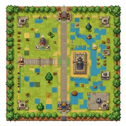 a colorful level design sketch, top down, in game, unreal engine 5, d & d, orthographic, colored