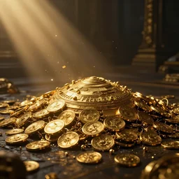 epic cinematic background for a movie about ancient gold, dynamic light, cinematic, cinematic light ,detailed, dark, ancient, moody, dramatic atmosphere, beautiful, intricate details, interesting shot, digital painting,
