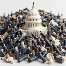 ultra detailed hyper realistic deep focus smooth artstation wlop intricate highly detailed award winning sweeping congressmen into a pile