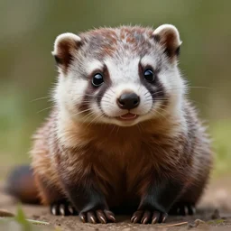 cute smiling weasel. highly detailed digital painting by greg rutkowski. sharp focus, 8 k.