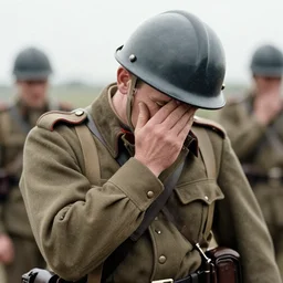 french soldier dabbing during ww 1 ( 1 9 1 6 ), historical photograph, highly detailed, dabbing