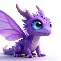 brightly little purple fairy dragon with compound eye 4 k high detailed