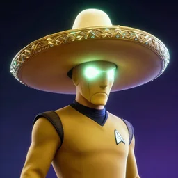 glowing sombrero captain picard tng huge hat huge hat, in cyberpunk 2 0 7 7 cp 2 0 7 7