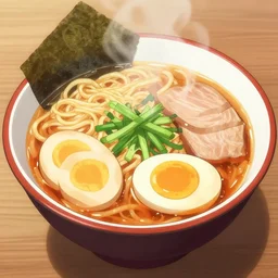 A anime style of a bowl of ramen, digital art