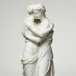 book cover, embrace of aphrodite, theme old woman hugging statue of aphrodite, clothed, full body, divinity, gold and bronze finish, light background, plain faces, digital paint, unreal engine