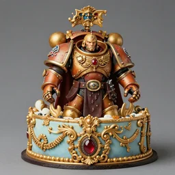 rococo rococo baroque rococo baroque painting portrait of space-marine warhammer 40k Greg hildebrandt high detail ornate fancy cake