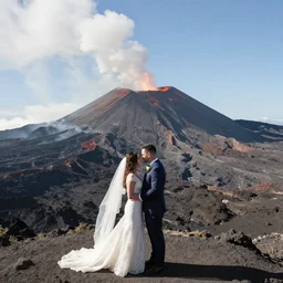 wedding in the middle of an active volcano