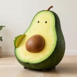 An armchair that looks like an avocado