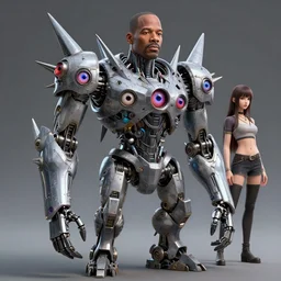 highly detailed oj simpson with multiple eyes and spikes, limbs by alex gray, android jones, karol bak, ayami kojima, artgerm, concept art, sharp angles, robot, 3 d, octane render, 8 k, unreal engine