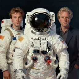 symmetrical!! portrait of an astronaut. soft lighting, retro 7 0 s, realistic illustration, art by peter elson and greg rutkowski and thomas kinkade,