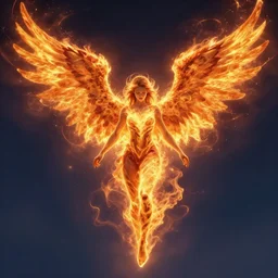 angel with wings of fire, Artstation