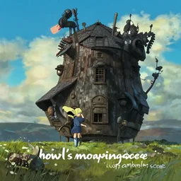 “ howl ’ s moving castle, lofi ambience scene ”