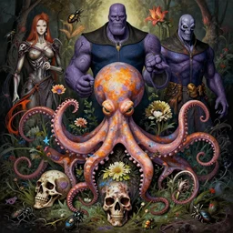 the platonic ideal of flowers, rotting, insects and praying of cletus kasady carnage thanos davinci dementor hades chtulu mandelbulb schpongle octopus bioshock xenomorph akira, ego death, decay, dmt, psilocybin, concept art by randy vargas and zdzisław beksinski