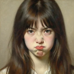 detailed portrait of pouting anime girl, a painting by gaston bussiere, craig mullins, j. c. leyendecker