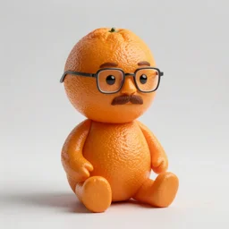 an orange that looks like walter white, sitting on a table, food photography 4 k