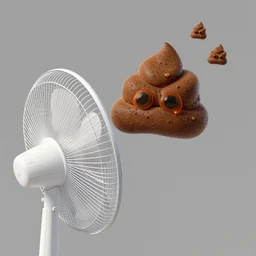 flying brown poop hits the large white fan, trending on artstation, digital art, matte painting, extremely detailed