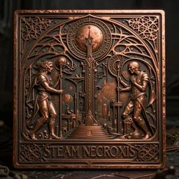 steam necropolis, memento mori, gothic, neo - gothic, art nouveau, hyperdetailed copper patina medieval icon, stefan morrell, philippe druillet, ralph mcquarrie, concept art, steampunk, unreal engine, detailed intricate environment, octane render, moody atmospherics, volumetric lighting, ultrasharp, ominous, otherworldly