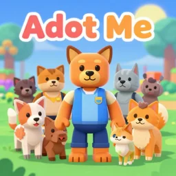 adopt me roblox pets in the style of the roblox game adopt me
