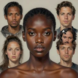 goddess of hornets portrait, dark skin. realistic, symmetrical face. art by bowater charlie, mark brooks, julie bell, arian mark, tony sandoval