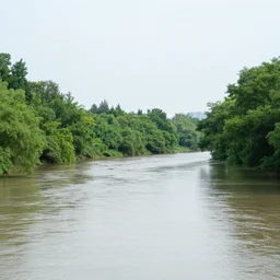 a beautiful landscape, river, lush vegetation, 8K, photo