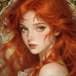 beautiful fairy girl, close - up, with red hair, wonderful eyes, anime!!, fantasy, over - detailed, elegant, intricate, dynamic lighting, hyperrealism, digital art, digital painting, artstation, wlop, clear focus, illustration, works by artgerm, greg rutkowski and alphonse mucha, 8 k
