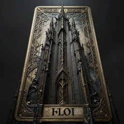 Menacing tower, maximalist, high detail, 8k, ornate, dark fantasy, realistic, masterpiece, Trending on art station, complex, tarot card WLOP