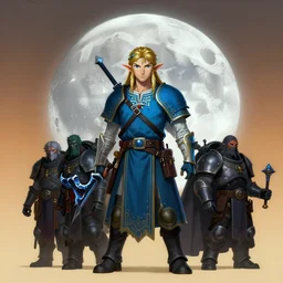 full character potrait of the moon, legend of zelda majora's mask, zdzislaw beksinski, lewis jones, dariusz zawadzki, wayne barlow, warhammer fantasy, cold hue's, warm tone gradient background, concept art, 4 k, ultra - high - definition