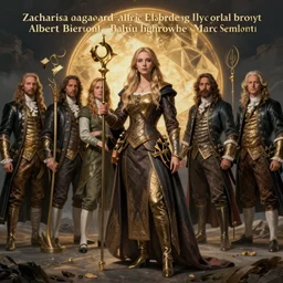 the female arcanist and the male artificer by zacharias aagaard and albert bierstadt and gerald brom and zdzisław beksinski and james gilleard and wayne barlowe and marc simonetti and jean delville, highly detailed, hyperrealistic, intricate, floating metal objects, energy, electricity, blue flame, low light, green crystal, high contrast