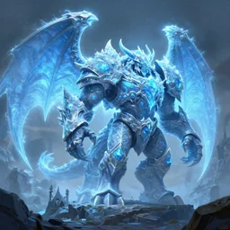 mount epic icebound frostbrood vanquisher screenshot world of warcraft mounts worldboss bioluminecant light concept sketch art and by feng zhu alena aenami artworks in 4 k beeple, by thomas kinkade heartstone overwatch blizzard 3 d rtx hdr